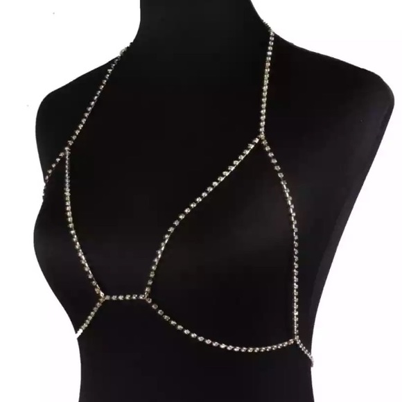 NEW CRYSTAL BRA BODY CHAIN - Picture 3 of 6